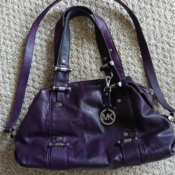 MICHAEL KORS Gibson Rich purple Leather Satchel - Picture 1 of 10